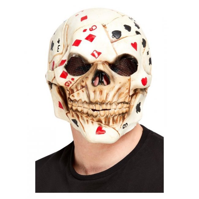 Poker Face Skull Overhead Mask