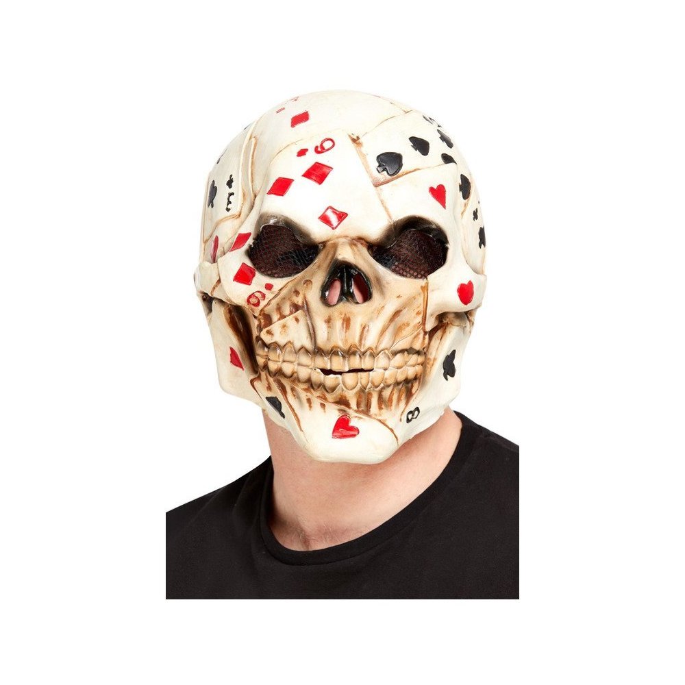 Poker Face Skull Overhead Mask