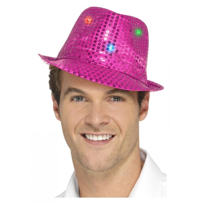 Light Up Pink Sequin Trilby...