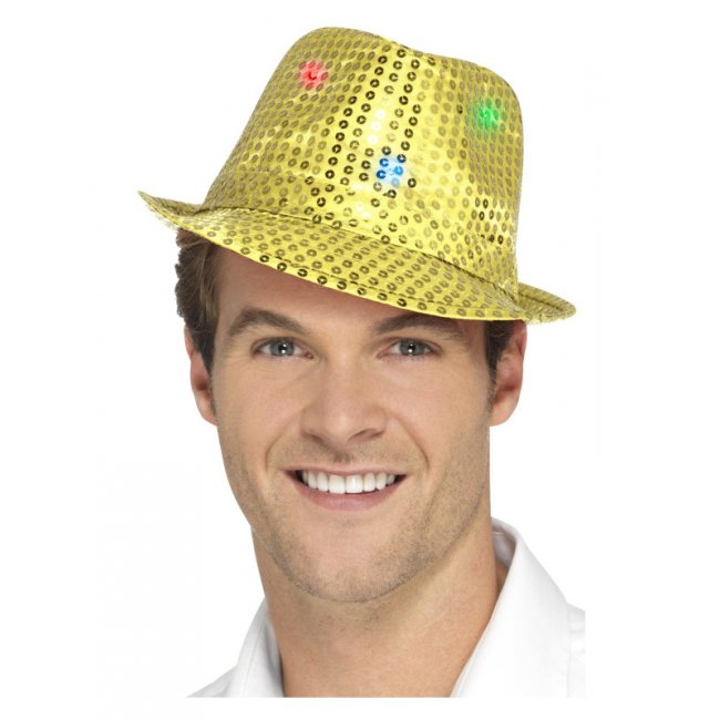 Light Up Gold Sequin Trilby...
