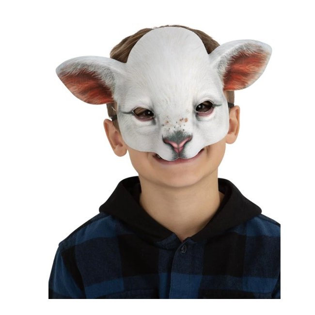 Kids Lamb Mask, on Elastic