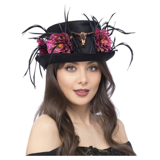 Floral Horn Top Hat