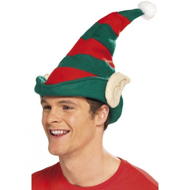 Elf Hat, Green with Red...