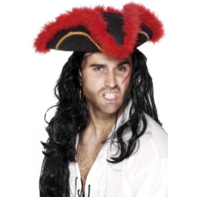 Pirate Tricorn Hat, Red...