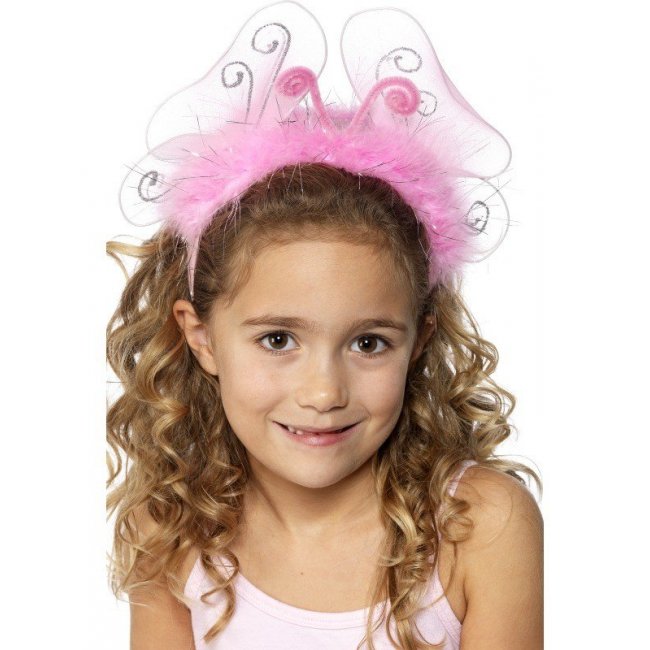 Girl's Pink Flashing Headband with butterfly wings
