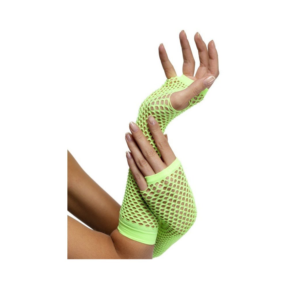 Fishnet Gloves Neon Green