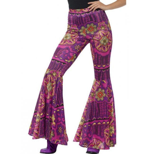 Woodstock Psychedelic Pink Flared Trousers