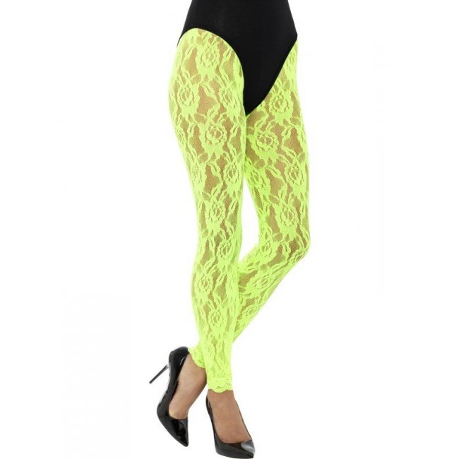 80's Neon Green Lace Leggings