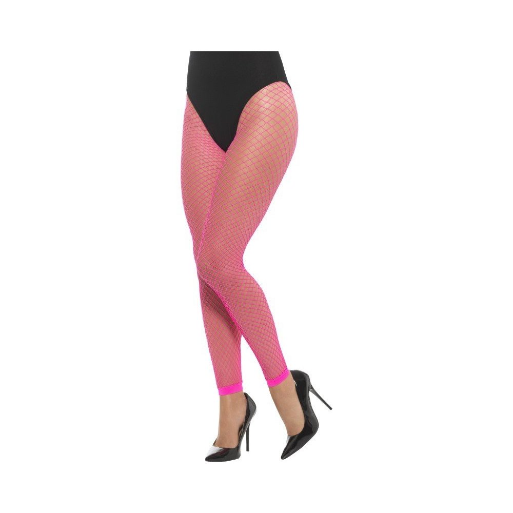 Neon Pink Footless Net Tights