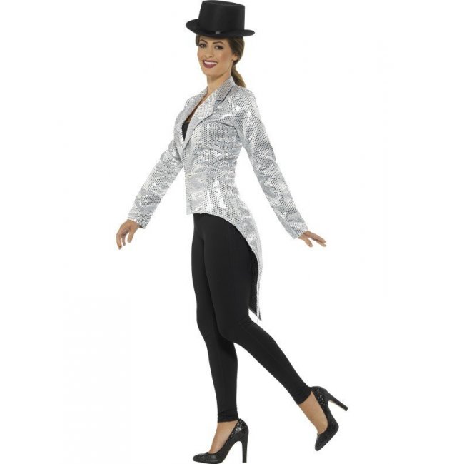 Silver Sequin Tailcoat Jacket