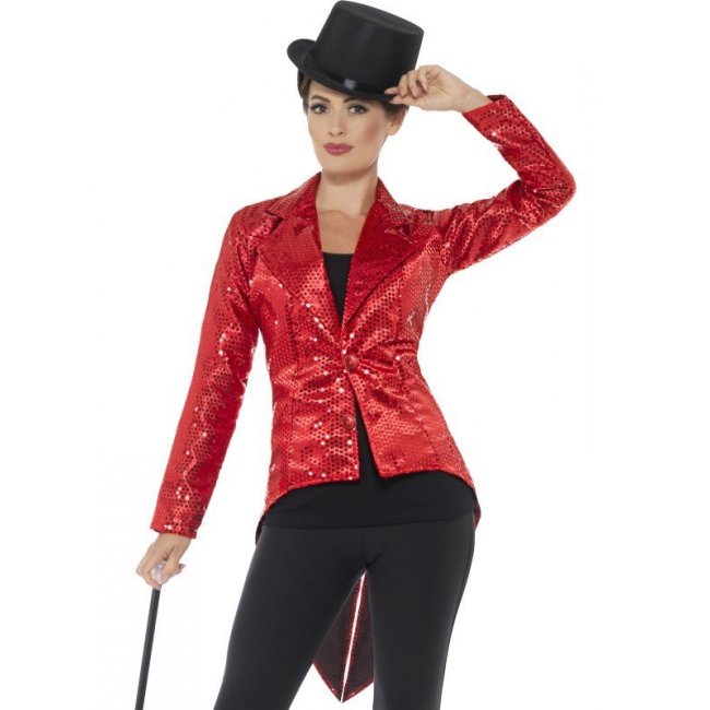 Red Sequin Tailcoat Jacket