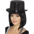 Black Sequin Top Hat